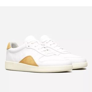 NEW Everlane The Releather Court Sneaker White & Yellow